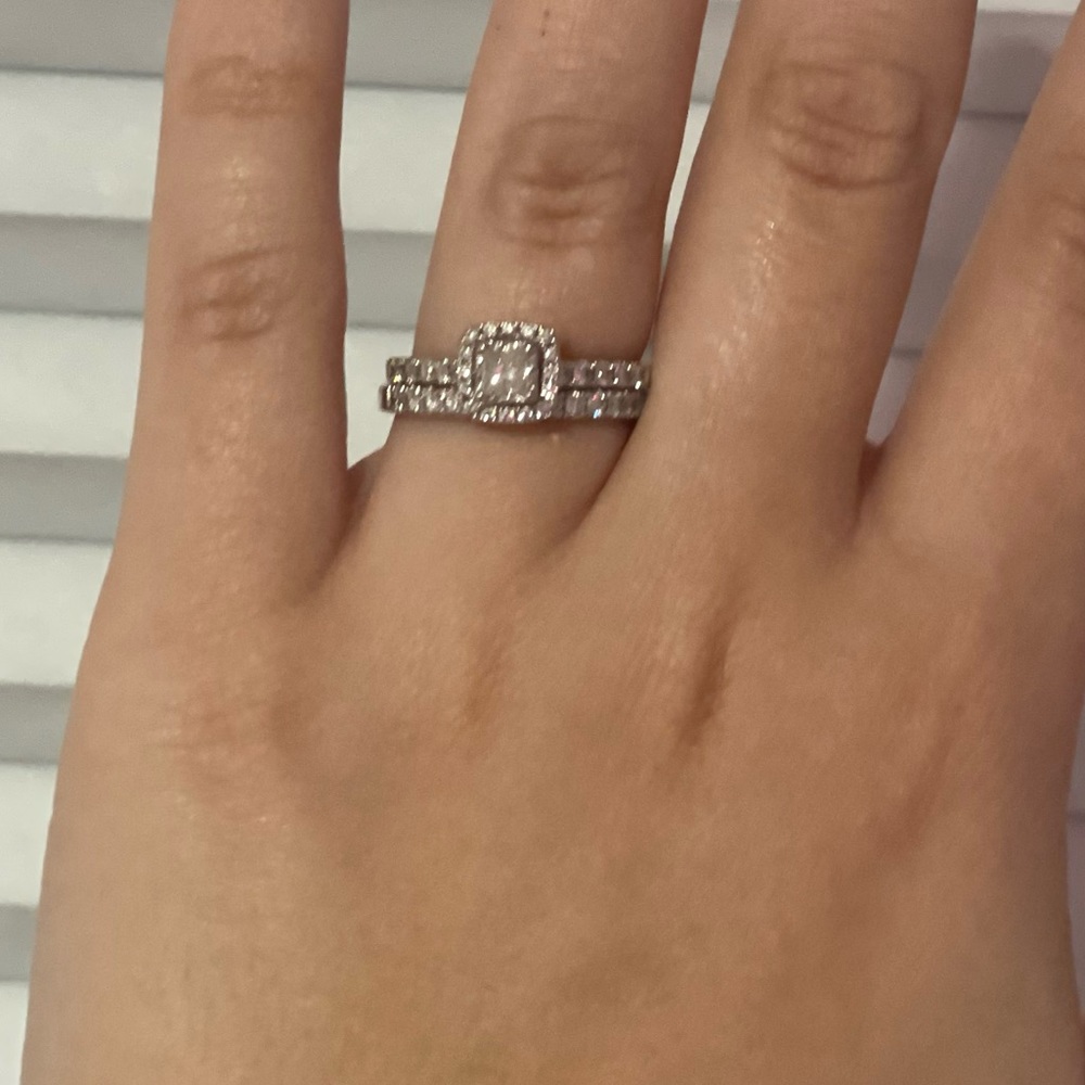 Two carrot all together set engagement ring and wedding band size 7